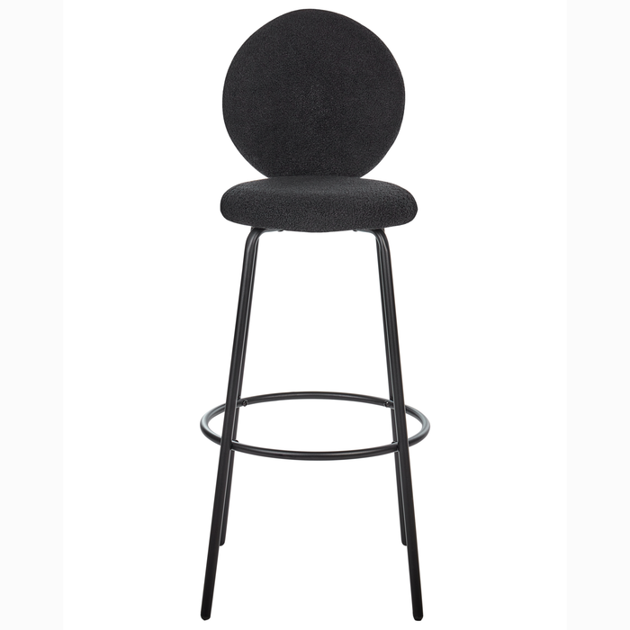 Beliani - EMERY - Barkruk set van 2 - Zwart - Bouclé