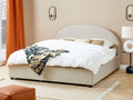 Beliani-VAUCLUSE-Bed met opbergruimte-Lichtbeige-180x200 cm-Polyester