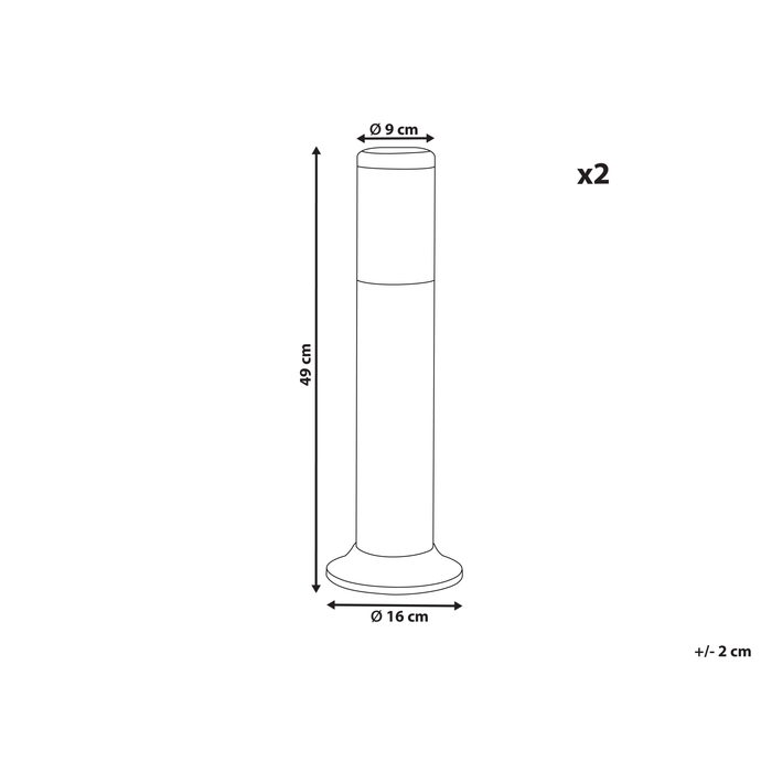 Beliani-GARDNER-Tuinverlichting set van 2-Zwart-Synthetisch materiaal
