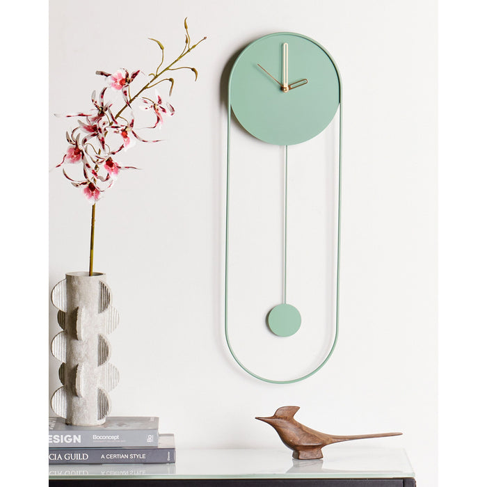 Beliani - SALVAN - Wandklok - Lichtgroen - Staal