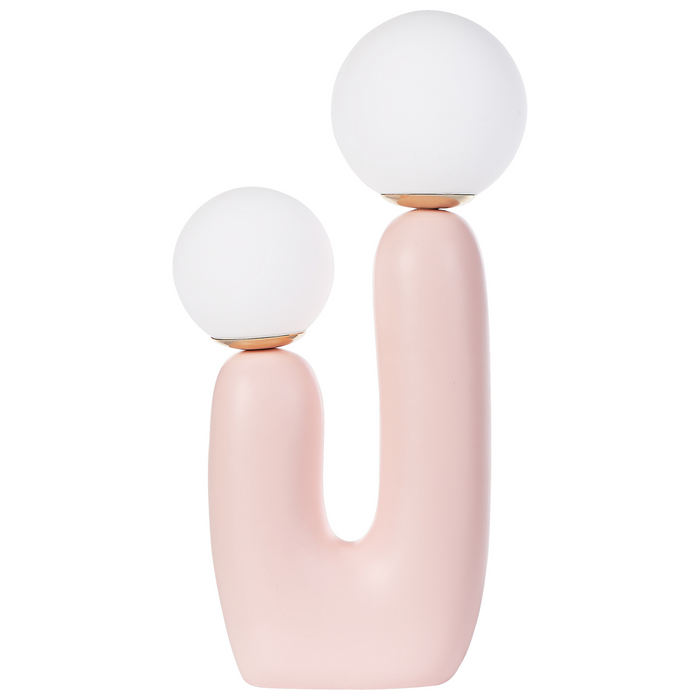 Beliani - TULUN - Tafellamp - Roze - Glas