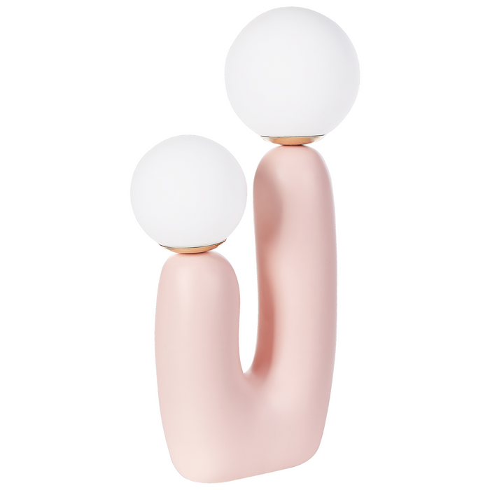Beliani - TULUN - Tafellamp - Roze - Glas