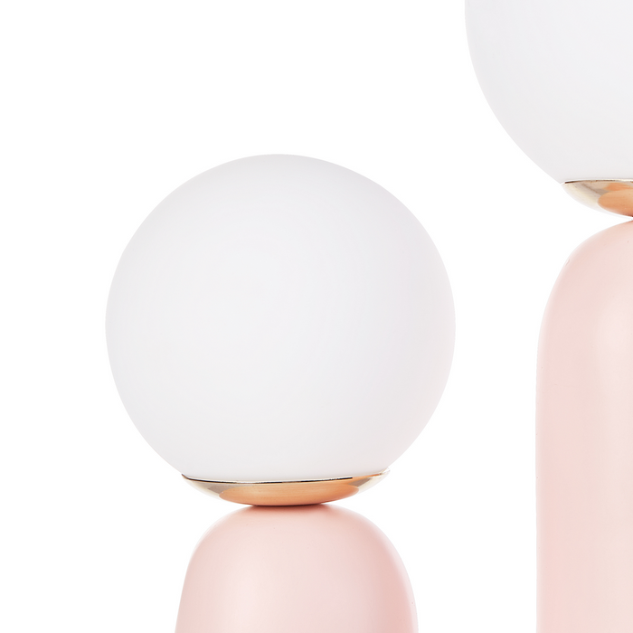 Beliani - TULUN - Tafellamp - Roze - Glas