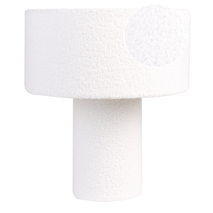 Beliani - LALANA - Tafellamp - Wit - Bouclé