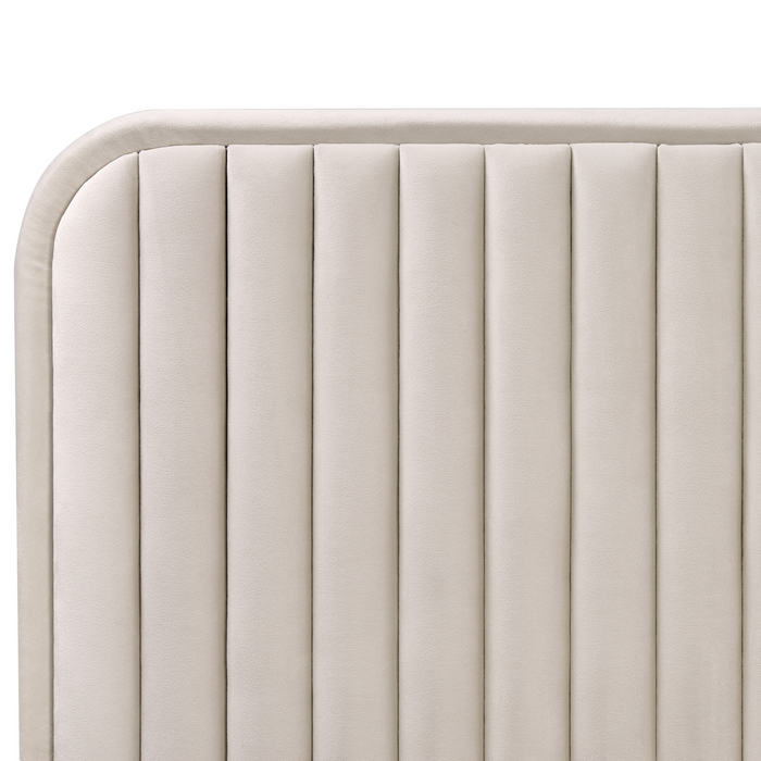 Beliani - BRIN - Tweepersoonsbed - Beige - 140 x 200 cm - Fluweel