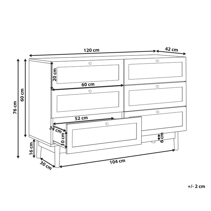 Beliani - NIVO - Ladekast - Lichtbruin - Hout|Rotan