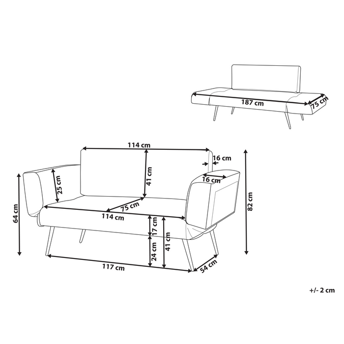 Beliani - SAARELA - Slaapbank - Gebroken wit - Bouclé
