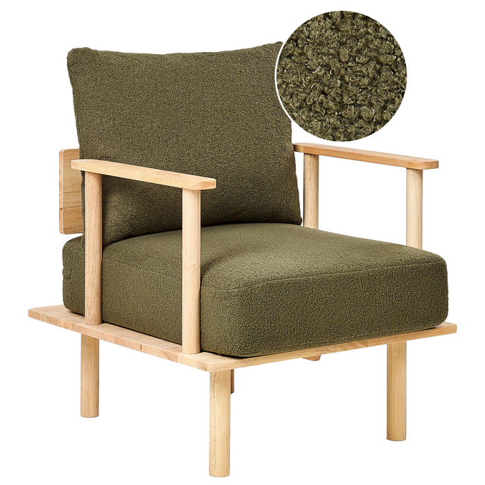 Beliani - ASKER - Fauteuil - Donkergroen - Bouclé