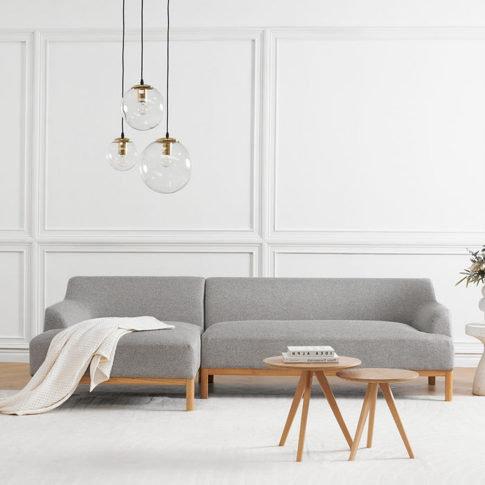 Beliani - SOSJO - Hoekbank - Grijs - Rechtszijdig - Polyester