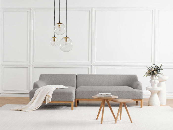 Beliani - SOSJO - Hoekbank - Grijs - Rechtszijdig - Polyester