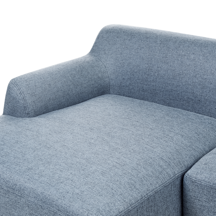 Beliani - SOSJO - Hoekbank - Blauw - Rechtszijdig - Polyester