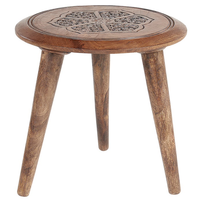 Beliani-TURUA-Bijzettafel set van 2-Donkere houtkleur-Mangohout