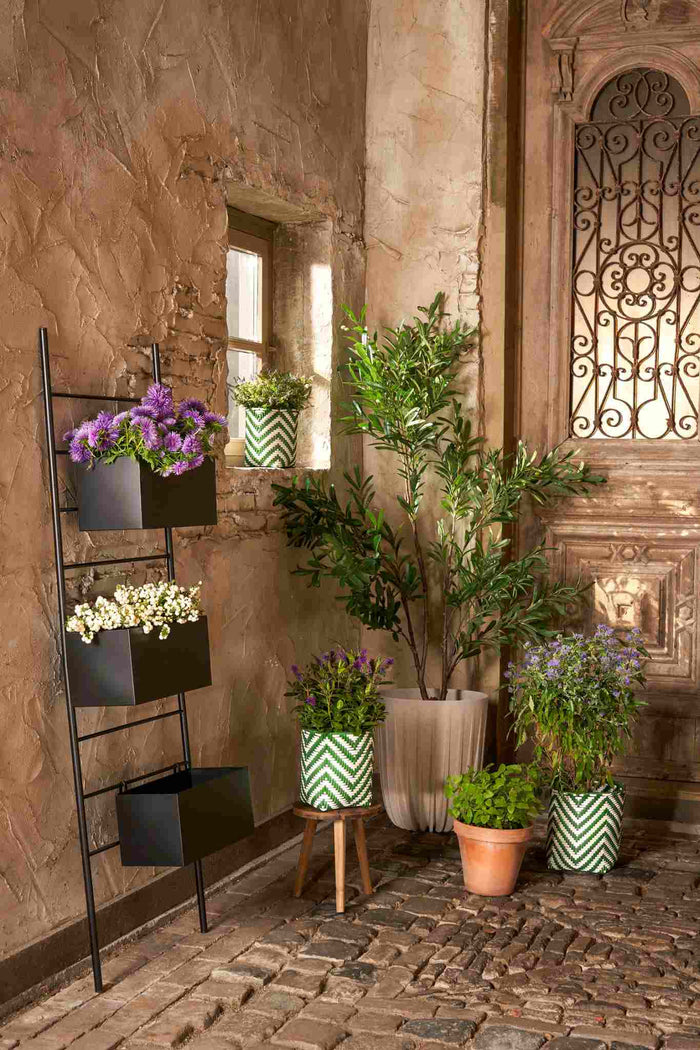 Mica Decorations Merlijn Plantenmand - H26 x Ø24 cm - Donkergroen