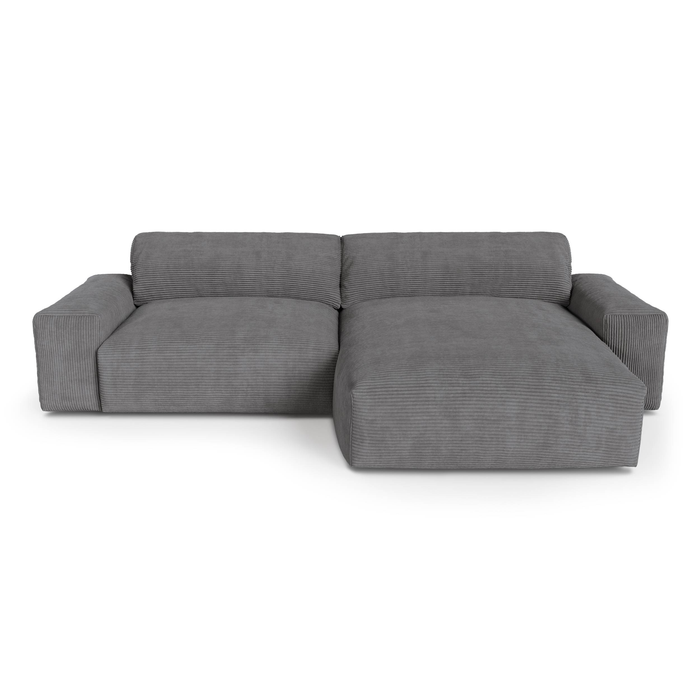 Crème ribfluweel rechter hoekbank 310cm