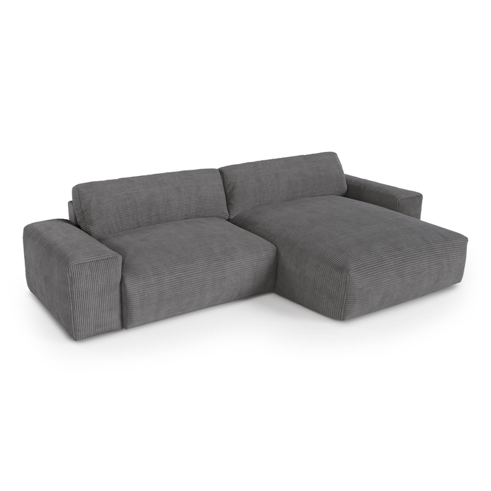 Crème ribfluweel rechter hoekbank 310cm