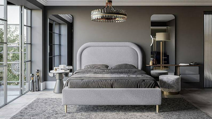 NADUVI Collection Bedframe Lorena chenille 140 x 200 cm