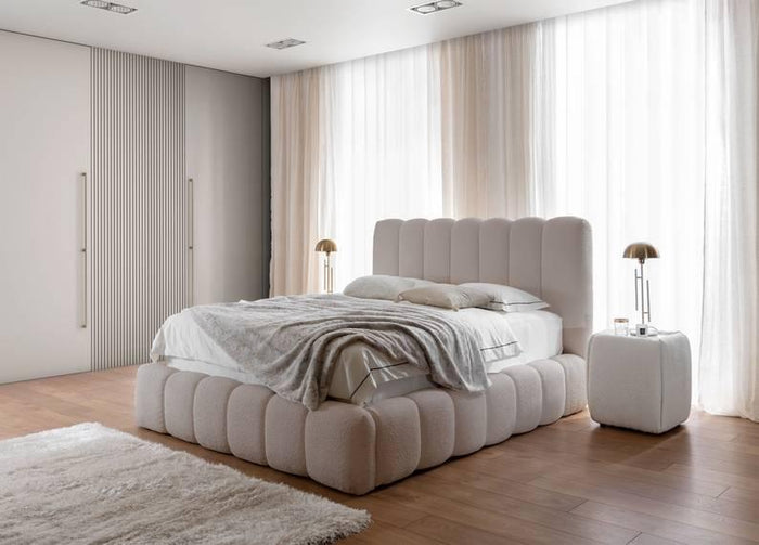 NADUVI Collection Bedframe Chusso bouclé met opbergvak 140 x 200 cm