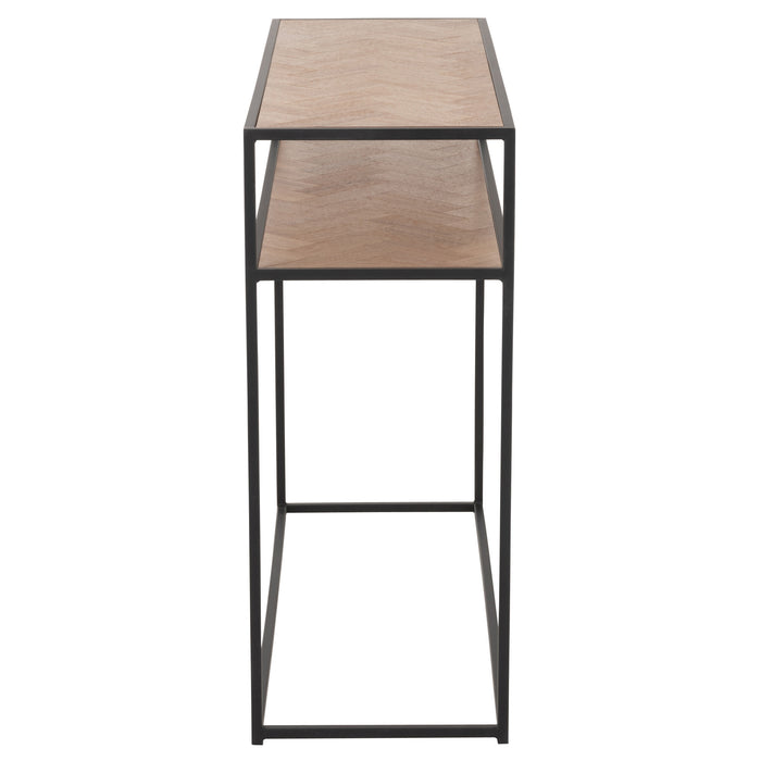 J-Line console Zigzag - hout|metaal - naturel|zwart