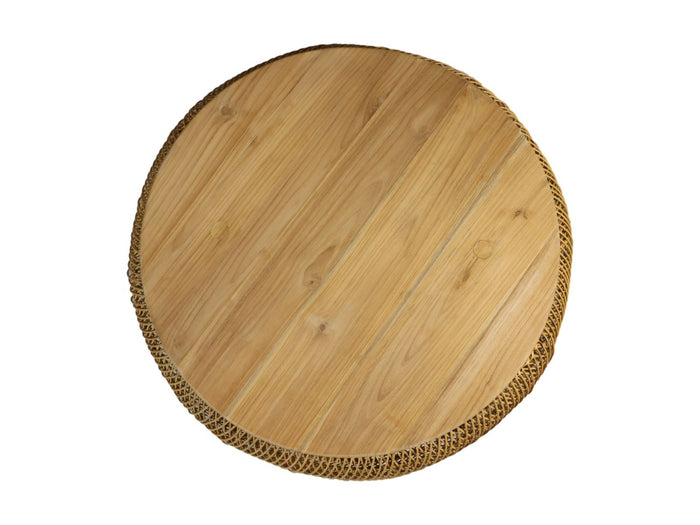 HSM - HSM Collection-Ronde Salontafel -80x80x36-Naturel-Rotan|Teak