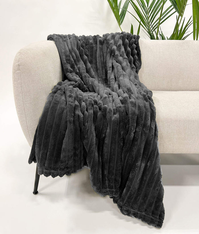 Dutch Decor plaid RICKY - 150x200 cm Charcoal Gray