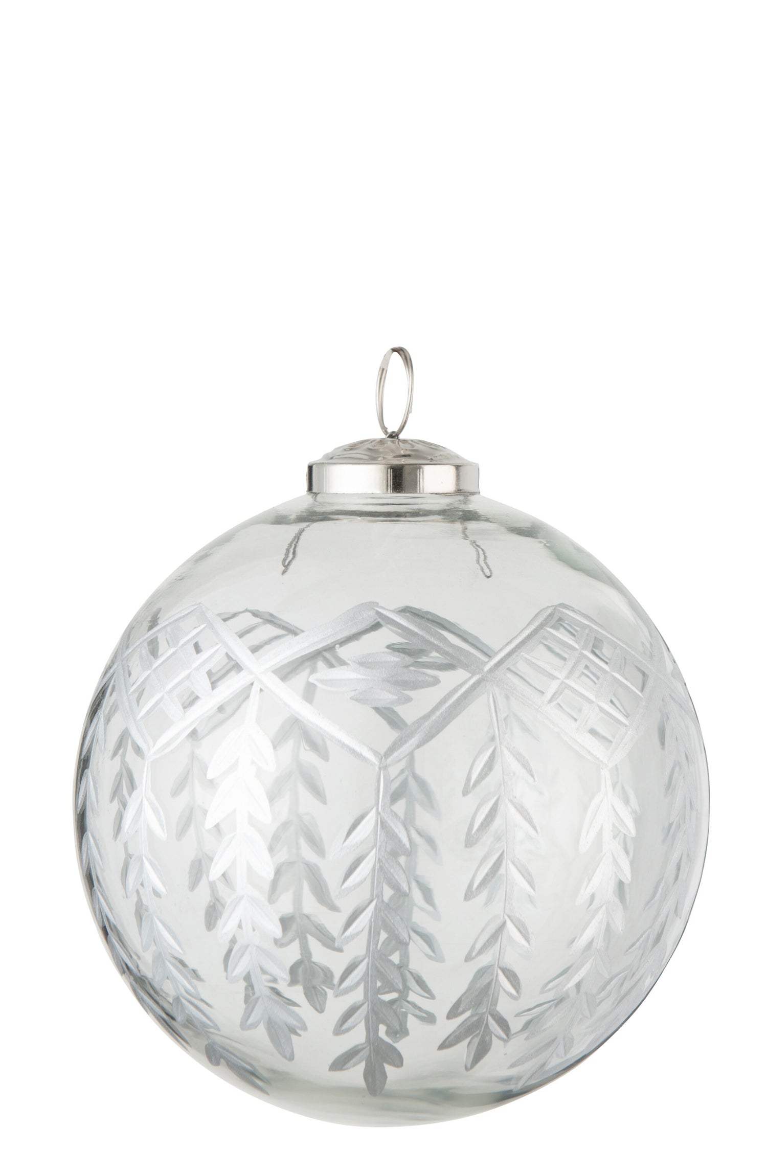 J-Line kerstbal Chloe - glas - transparant|zilver - large -