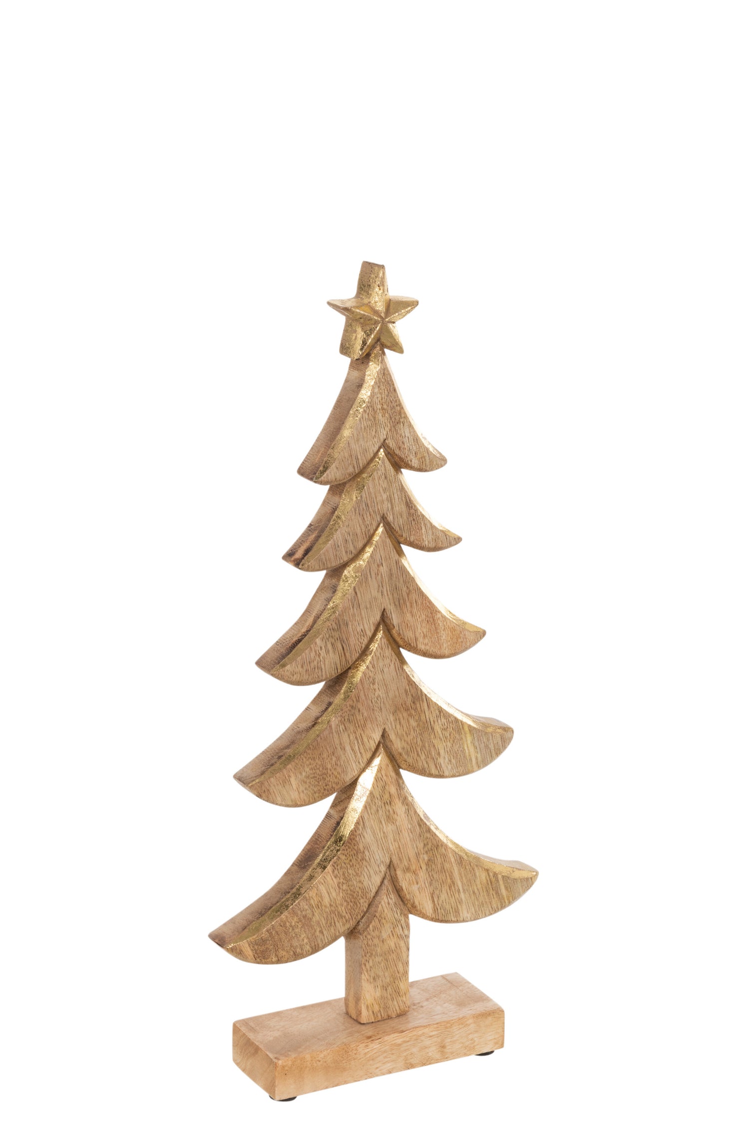 J-Line decoratie Kerstboom - hout - goud - large