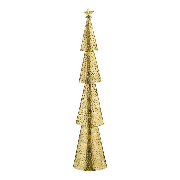 House of Seasons Kerstboom - L14,5 x B8 x H68 cm - Metaal - Goud