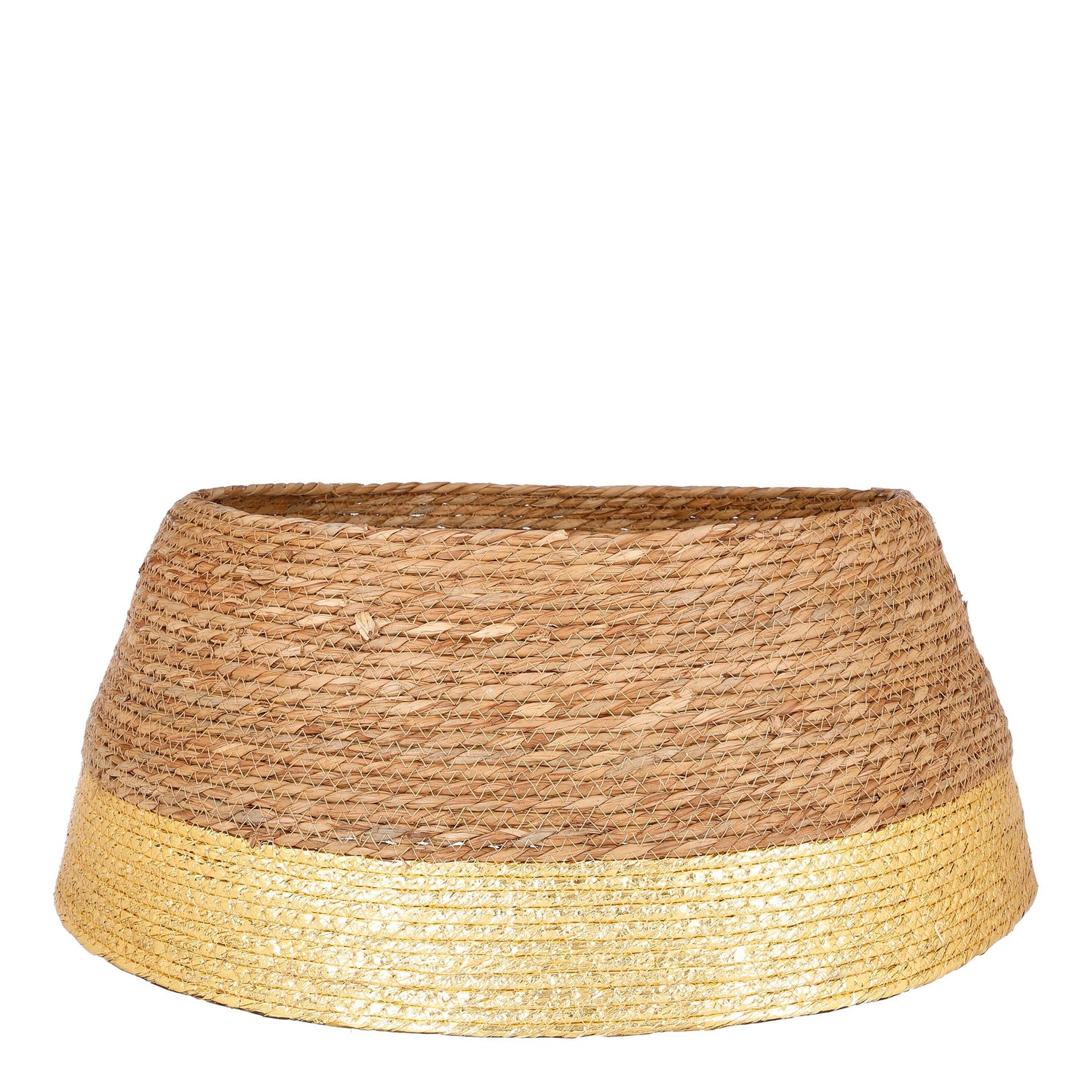 House of Seasons Kerstboomrok - H26 x Ø58 cm - Zeegras - Goud