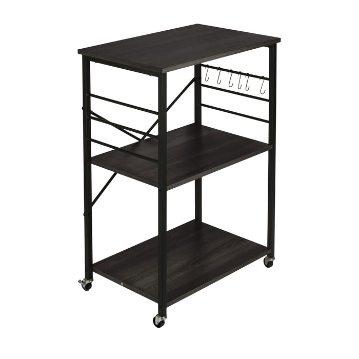 ERRO Serveerwagen - keukentrolley - 60x40x89 cm - zwart