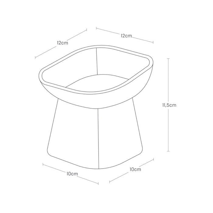 Yamazaki Voerbak Kat | Hond - Schuin - Keramisch - Tower - Zwart