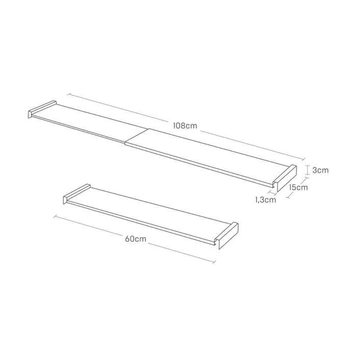 Yamazaki Uitschuifbare Lade Plank - Tower - Wit