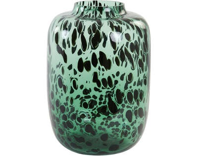 Light & Living Light&living Vaas Ø24x34 cm KOBALA glas groen-zwart