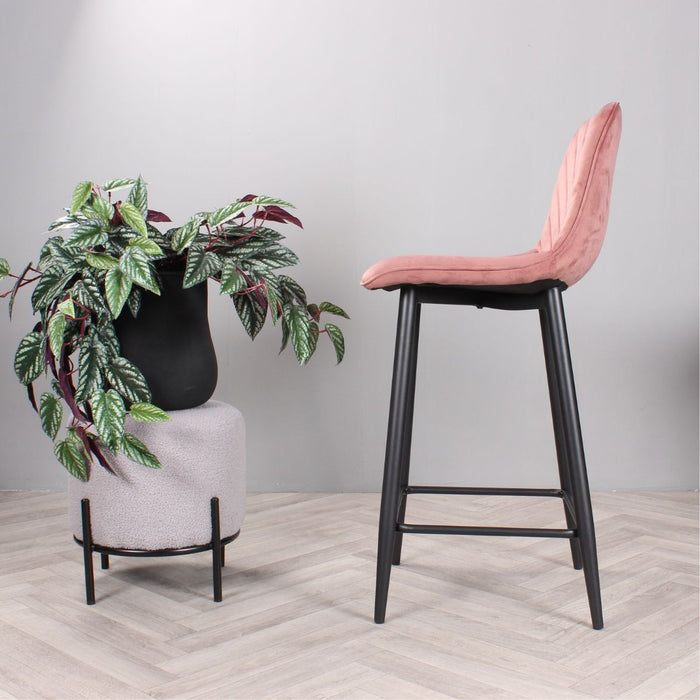 DS4U Gaby barkruk velvet 65 cm 2.0 - roze