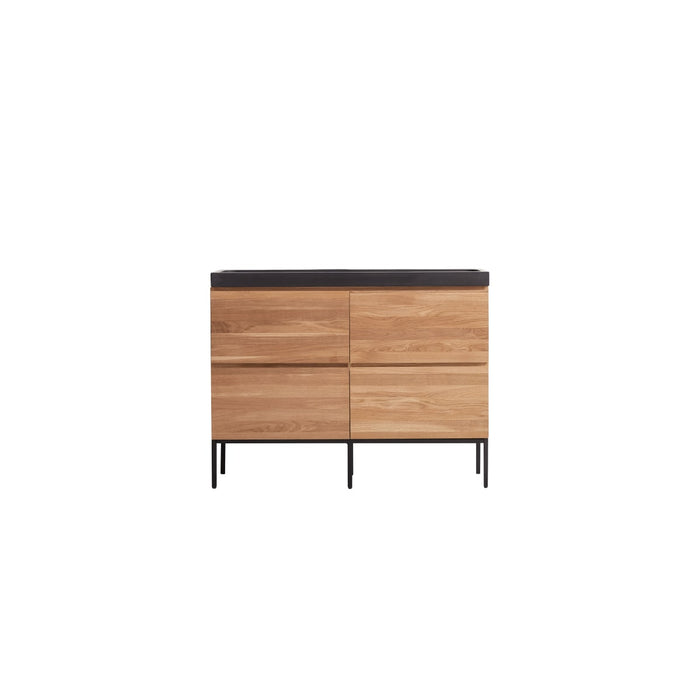 Tikamoon - Nova - Badkamermeubel in massief eiken en lavasteen 120 cm