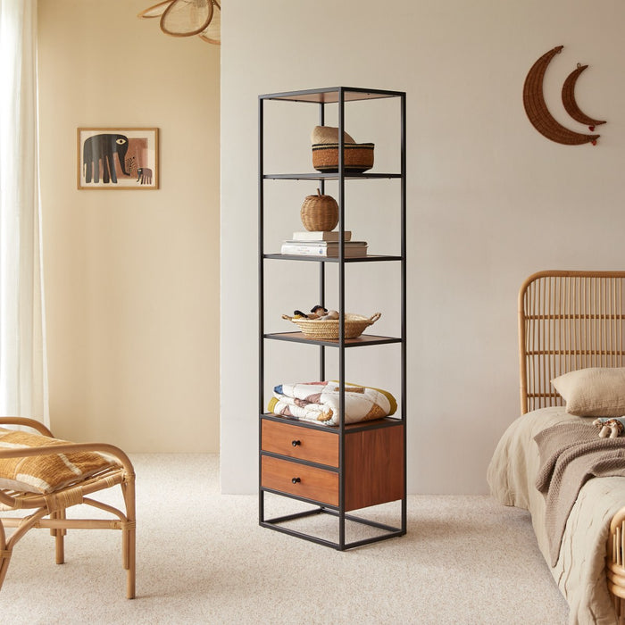 Tikamoon - Agra - Kinderstellingkast van massief acaciahout en metaal