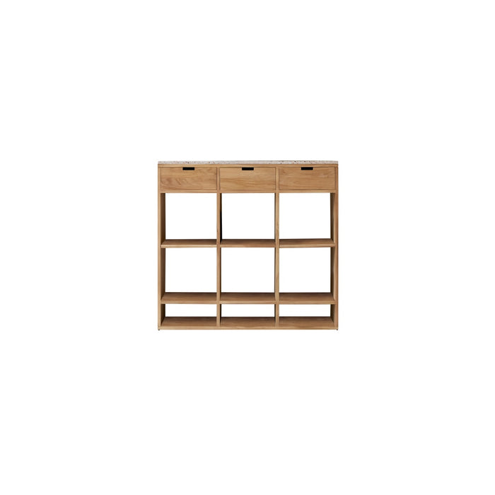 Tikamoon - Miho - Teak en premium terrazzo Pink bijzettafel