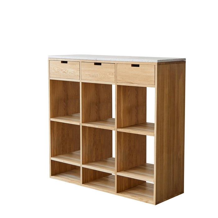 Tikamoon - Miho - Dressoir in eiken en wit premium terrazzo