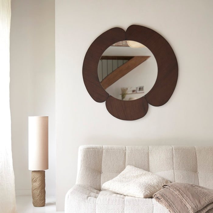 Tikamoon - Sara - Spiegel in donker mindihout 110 x 110 cm