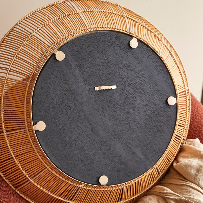 Tikamoon - Ronde spiegel van natuurvezel 60 cm Rosie