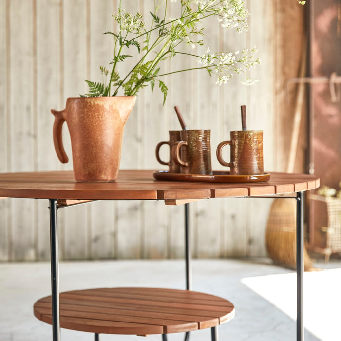 Tikamoon - Key Wood - Tuinsalontafel van massief acacia met lamellen