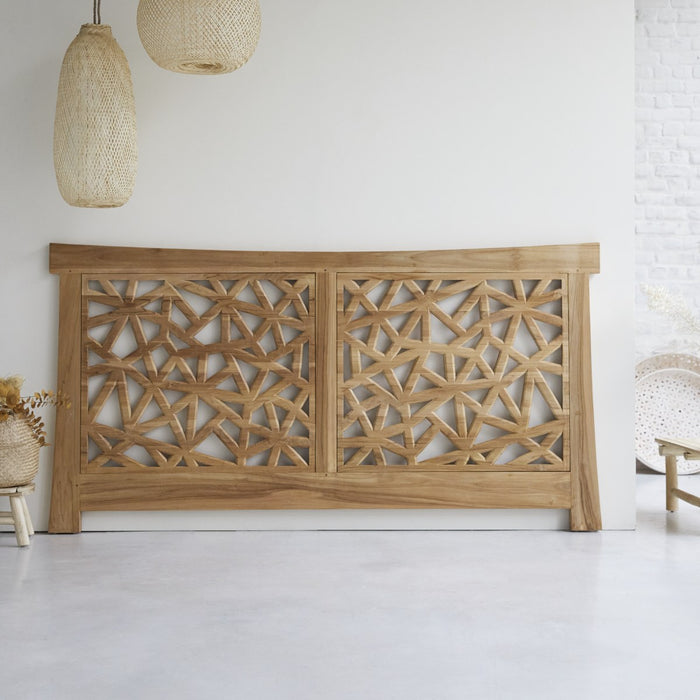 Tikamoon - Gentong - Hoofdbord van massief teakhout 210 cm