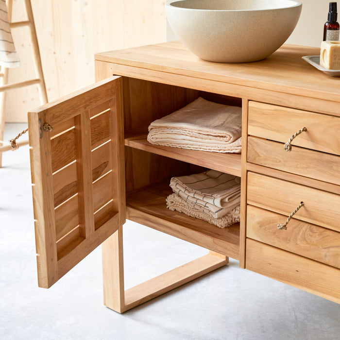 Tikamoon - Minimalys - Massief teakhouten badmeubel 145 cm