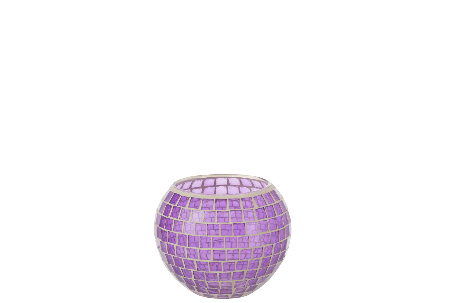 J-Line kaarshouder Mozaiek Rond - glas - paars - large