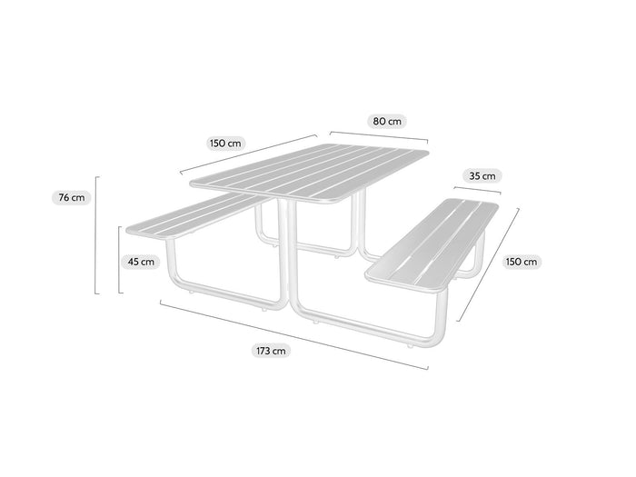 Metalen picknicktafel Max okergeel