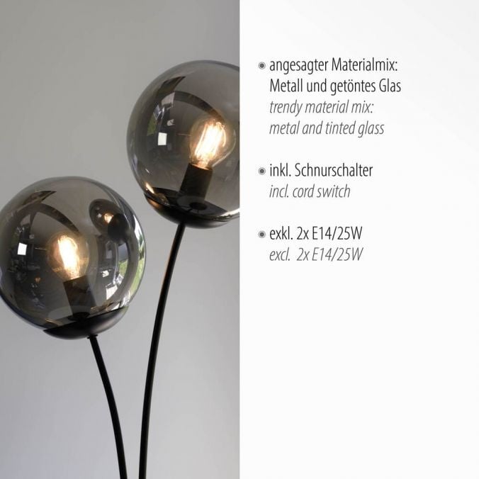 JUST LIGHT Tafellamp Big Widow Zwart 2 Lichts E14