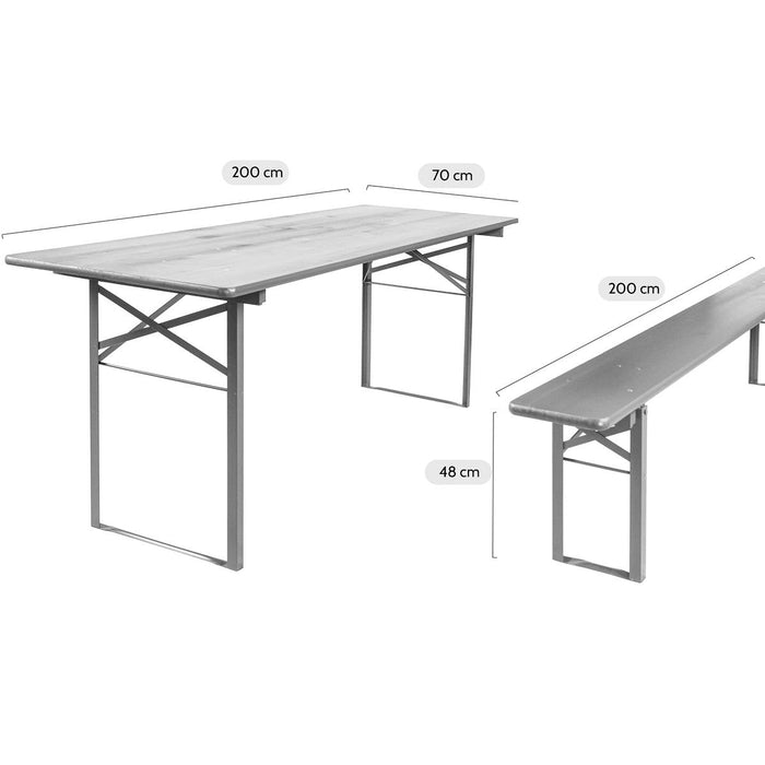 inklapbare bierset Berlijn 200 cm zwart