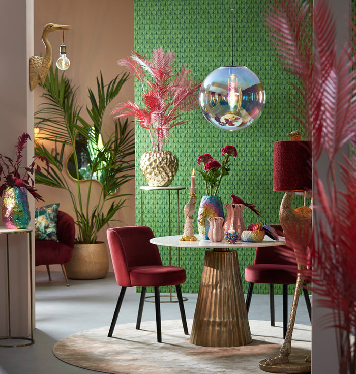 Light&living Zuil S|2 Ø32x82+Ø41x102 cm RICARDO wit marmer+ant. brons