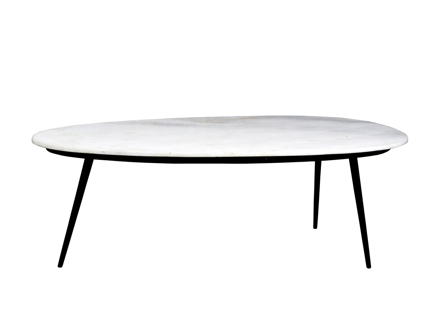 Livingfurn Salontafel Organic Marble black 110cm Marmer | Gecoat Staal