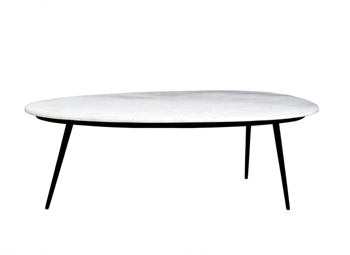 Livingfurn Salontafel Organic Marble black 110cm Marmer | Gecoat Staal