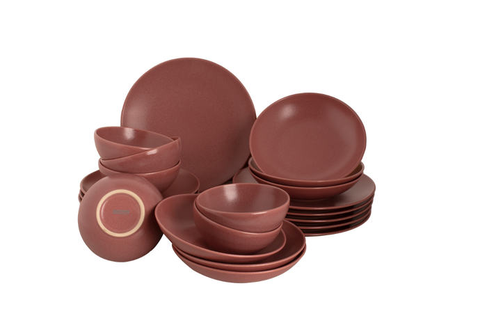 Mammoet Serviesset Spirit Stoneware 6-persoons 24-delig Rood